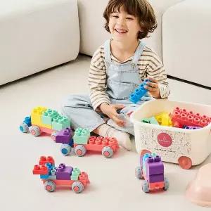 [키움하우스](의정부점)[아띠래빗]알록달록 말랑 소프트 블럭 100P (+보관케이스 포함)