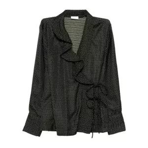 드리스반노튼 러플 칼라 랩 스타일 블라우스 0107852350 900