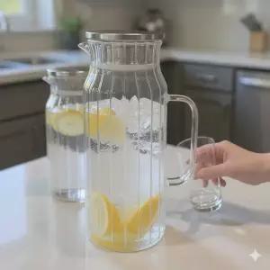 플리츠 내열유리 물병 1L+1.4L 2개 1세트