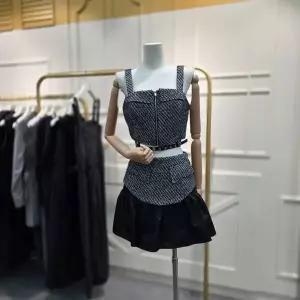 [에고이스트]밑단 벨트 포인트 트위드 베스트 EQ4WV160BK_CA