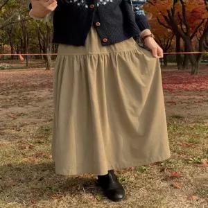 [제작] 미러비 밴딩 코듀로이 롱 스커트 85069 빅사이즈 여성의류