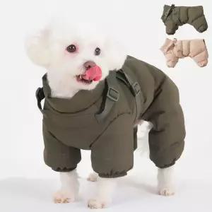 강아지 패딩 올인원 하네스 조끼 겨울옷 방수 웜트랙 S