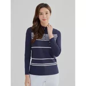 [하프클럽/올포유]여성 스트라이프 별 포인트 넥프릴 티셔츠 AWTHL7381-915_G