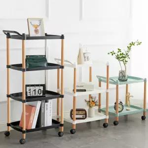 트롤리 우드 이동식 선반 2단 3단 4단 미니 대형 수납장 트레이 철제 기저귀 무빙 카트 침실 거실 발코니 주방 미용실 서빙 팬트리 틈새