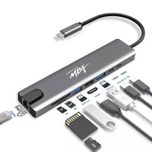 엠비에프 HDMI 8in1 포트 확장 C타입 멀티허브 MBF-UC8IN1S/USB/허브/젠더/리더기/멀티/연결/HUB/노트북