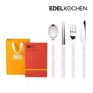 모스 커트러리 디너 1인조 세트 (밀크화이트) (숟가락, 젓가락, 포크, 나이프