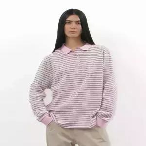 파르티멘토 우먼 partimentowomen 스트라이프 롱슬리브 폴로 티핑크