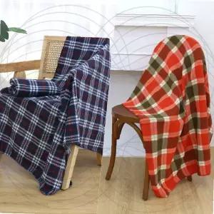 체크 패턴 무릎 담요 플란넬 소파 블랭킷 거실 침실 보온 덮개 격자 무늬 휴대용 담요