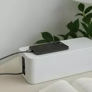 TV선 멀티탭 콘센트 전선 정리함 화이트 대형