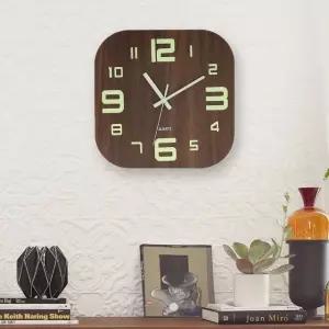 플랫우드 축광 야광 무소음 벽시계 거실 모던벽시계 (WB9ECD1)