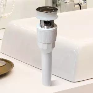 AJBATH 자동폽업 오버 세면대 물마개 원터치 화이트 자동폽업 세면대폽업