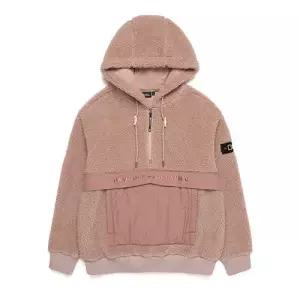 [내셔널지오그래픽]N214UHD920 차퍼 우븐 믹스 플리스 뽀글이 후드 티셔츠 DPINK