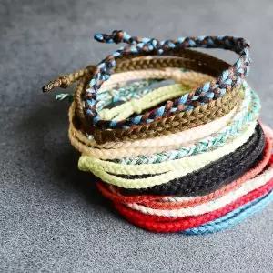 [하프클럽/]앤브로치 사이즈조절 댕기팔찌 커플팔찌 실팔찌