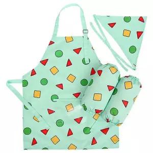 [하프클럽/셀러허브_여성트랜드패션]키즈패턴 앞치마 토시두건 3종세트