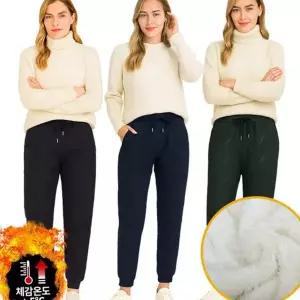 여성 방한 바지 밴딩 기모 겨울 여성 조거 바지 여자 튜브 방풍 패딩