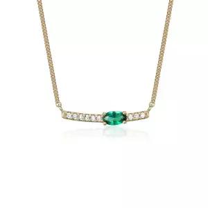 [REVE]오벌 컷 G.Ston 스몰 라운드 바 목걸이