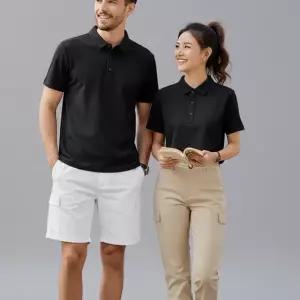 남성용 무지 반팔 카라 티셔츠 커플 운동복 데일리 여름 라운드넥