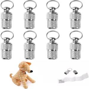 YUIRUOI 반려동물 신원 주소 펜던트 8개 분실 방지 태그 튜브 신분증 태그.