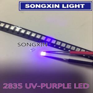 SMD UV LED 보라색 램프 비드  자외선 발광 다이오드  2835 3528  0.2W 395-410nm  100 개