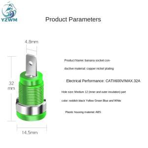 4MM 바나나 개방 플러그 안전 계측기 소켓 고전류 12MM 터미널 패널