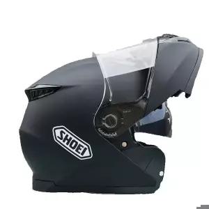 남녀 공용 오토바이 레이싱 오프로드 헬멧 ECE 인증 풀페이스 이중 렌즈 헬멧 무광 블랙 플립업