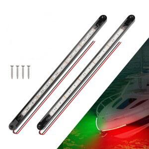 울리테코 보트 내비게이션 조명 LED용 방수 빨간색 및 녹색 활 낚시 폰툰 베이스 존 제트 스키 카약용 레드앤그린 2팩