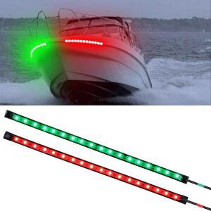 CZC 오토 보트 내비게이션 라이트 LED 레드 및 그린 보우 데크 IP67 해상용 방수 야간 낚시 조명 폰툰 요트 카약