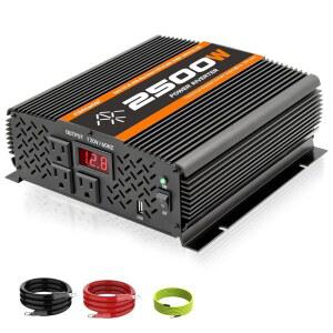 TVNIKD 2500와트 자동차 파워 인버터 12V ~ 110V / 120V RV 세미 트럭 차량용 컨버터 및 3개의 AC 콘센트와 LCD 화면 - 2500W