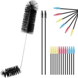 벌새 모이통 클리너 브러시 키트 - 21피스 3가지 크기의 양머리 병 및 먹이 구멍용 스테인리스 스틸 손잡이