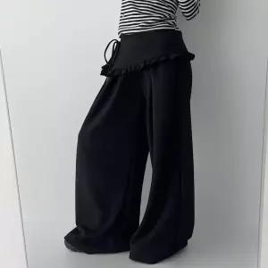 여자 프릴 미니 랩스커트 레이어드 맥시 와이드 바지