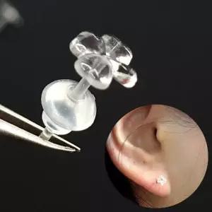 인기 심플 투명 10P 귀걸이 클로버 피어싱 (WFJ5AAS)