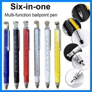 휴대폰 거치대 병따개 펜 6-in-1 스케일 자 터치스크린 펜 양면 드라이버 볼펜