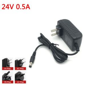 [호환품]24V 500mA  AC 100V-240V 컨버터 어댑터 DC 0.5A 전원 공급 장치 EU 플러그 5.5mm X 2.1mm -2.5mm