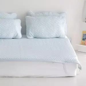 토리 선염 냉감 3중직 밴딩 카페트 패드 싱글 S 세트 블루 여름 침구 (WFJ5QBZ)