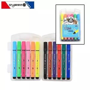 고품질 사인펜 12색 삼각형 디자인 블루 컬러 필기 도구 상징 마커 (WFJQGH2)