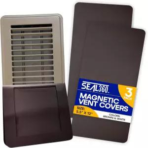 SEAL360 마그네틱 통풍구 커버(3팩) 완전 밀폐용 포켓 바닥 벽 또는 천장 및 공기 레지스터용 5.5인치 X