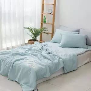 뉴크레용 냉감이불 싱글 S 세트 블루 여름 침대 이불 패드 침구 (WFJ5QE0)