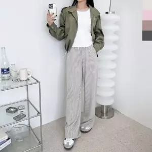 여성바지 배기바지 면 신상 스판 배기팬츠 밴딩 세미 (WFJ4YN7)