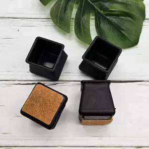 의자발 소음방지 실리콘 의자발캡 사각 소형 블랙 4p (WFJPVAO)