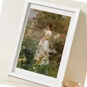 우드 사진 액자 A4 화이트 홈갤러리 장식용 카페 스타일 (WFJ5SX3)