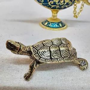 재물 운을 기원하는 청동 돈거북이 장식품 행운 부적 황금 거북이 소품 (WFJ5T8J)