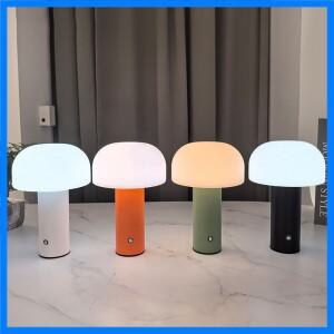 새로운 버섯 램프 LED 충전 테이블 램프 3 색 디밍 책상 램프 버섯 밤 빛 바 레스토랑 침실 장식
