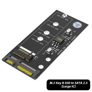 M2 SATA 어댑터 M2-SATA 컨버터 2.5인치 SATA3.0 6Gbps 라이저 보드 B 키 지원 2230 2242 SSD