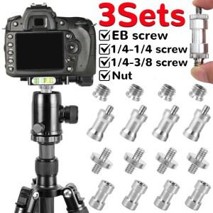 [호환품]1-3세트 1/4인치 3/8인치로 변환하는 암나사 어댑터 스피곳 스터드 수나사 메탈 플래시 라이트 삼