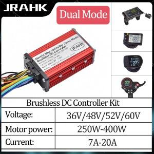 전기 자전거 및 스쿠터용 JRAHK 36V-60V 7A-20A 250W-400W 구형파 출력 모터 컨트롤러