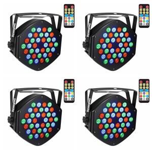 [미국배송] 스테이지 조명 36X1W LED 파 라이트 RGB 7 채널 리모컨 포함 DJ KTV 디스코 파티 (4PCS)