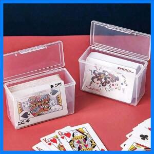 10/4/1개 투명 카드 보관함 (투명 뚜껑 및 라벨이 붙은 칸막이 포함) - 고강도 플라스틱 포커 및 보드 게임