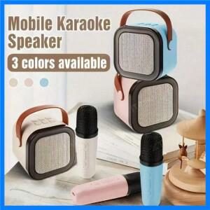 K12 가라오케 기계 휴대용 블루투스 5.3 PA 스피커 시스템 1-2 무선 마이크 홈 가족 노래 어린이 선물