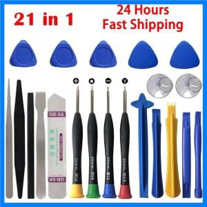 21 in 1 휴대 전화 수리 도구 키트 Spudger Pry 오프닝 도구 스크루 드라이버 세트 iPhone X XR XS 11 12 1