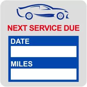 2x2 인치 60 PCS 정적 접착 라벨로 인한 다음 서비스 오일 교환 스티커 쉽게 제거 - 윈드실드 라벨(파란색)